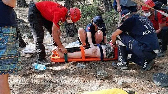Ayağı kırılan tatilciyi JÖAK, JAK ve UMKE kurtardı