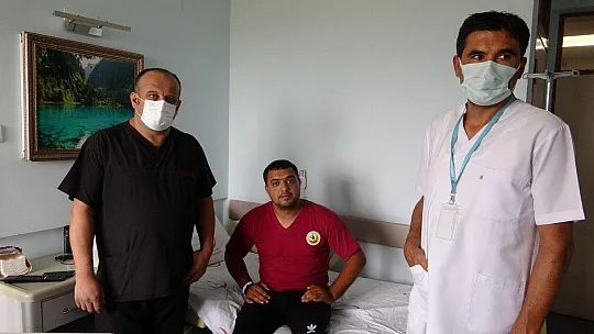 Ayak bileğini kıran Azeri itfaiye erinin sağlık durumu iyiye gidiyor