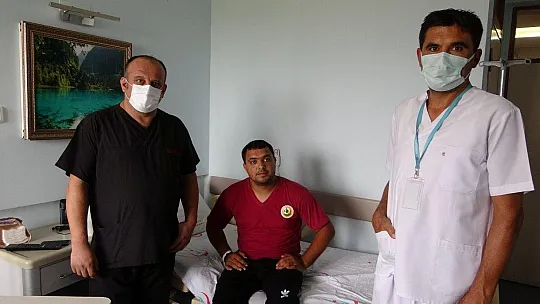 Ayak bileğini kıran Azeri itfaiye erinin sağlık durumu iyiye gidiyor