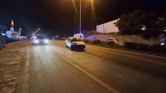 Aydınlatma direğini devirerek durabildi