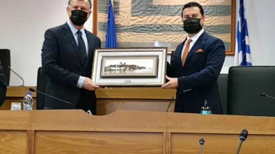 Başkan Aras'tan, Kos Belediye Başkanı Nikitaras'a ziyaret