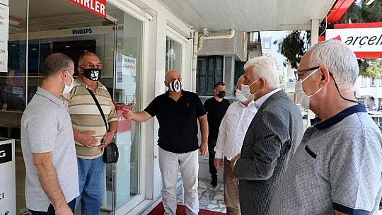 Başkanlardan esnaf maske-mesafe uyarısı