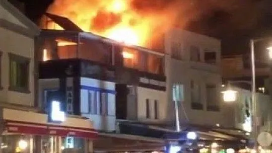 Bodrum'da bir otelin terasında çıkan yangın korkuttu