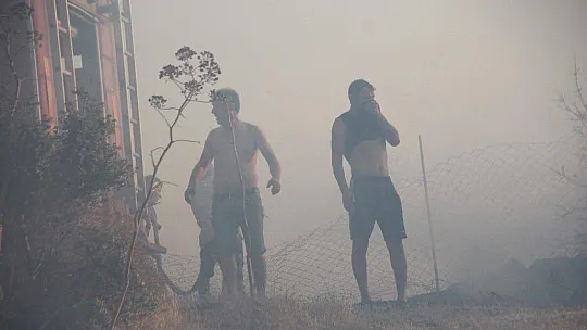 Bodrum'da korkutan yangın