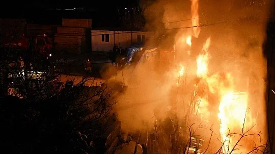 Bodrum'da pelet fabrikası alev alev yandı