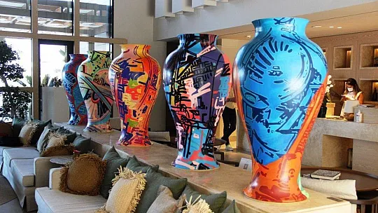 Bodrum'da sanatla tatili bir arada sunan otel ilgi odağı oldu