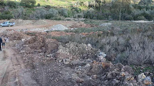 Bodrum'da yanan ormanlık alan kaçak hafriyatla doldu