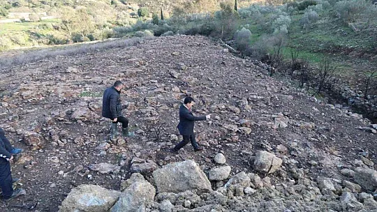 Bodrum'da yanan ormanlık alan kaçak hafriyatla doldu