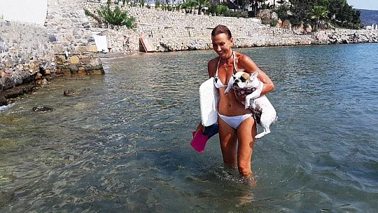 Bu köpeğin en büyük zevki sörf yapmak