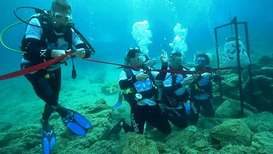Bu sergiyi gezmek için denizin 15 metre dibine dalmak gerekiyor
