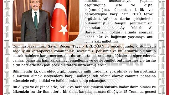 Kaymakam Karaman, 'İstiklal Ve İstikbalimize Sahip Çıkacağız'