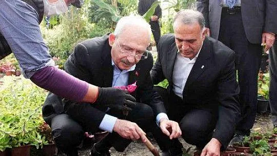 CHP Genel Başkanı Kılıçdaroğlu kadınlarla çiçek dikti