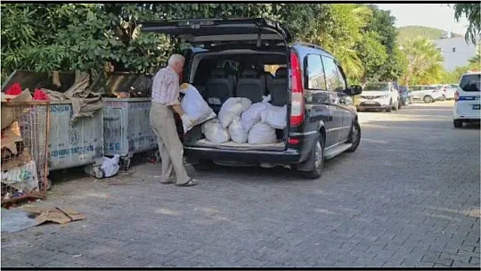 Çöpe attığı inşaat atıklarını jet hızıyla geri topladı