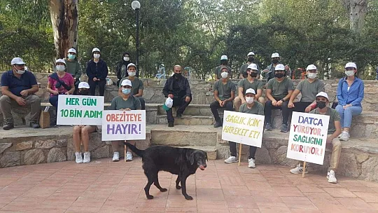 Datça'da öğrenciler sağlık için yürüdü