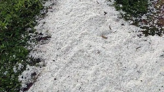 Datça'ya fındık büyüklüğünde dolu yağdı