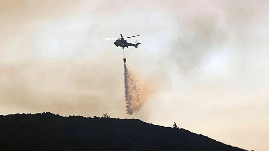 Datça yangınına sabahın ilk ışıkları ile havadan müdahale başladı