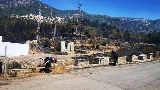 Datça yangınının çıktığı trafoda inceleme