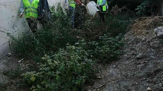 Dere yataklarından 485 torba çöp toplandı
