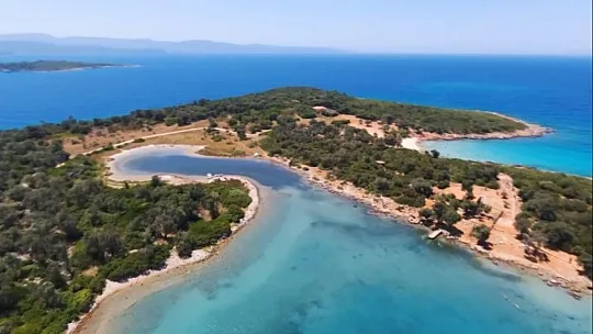 DÜNYACA ÜNLÜ SEDİR ADASI HAVADAN GÖRÜNTÜLENDİ
