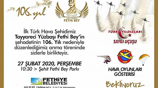 Şehit Fethi Bey Ölümünün 106. Yılında Anılacak