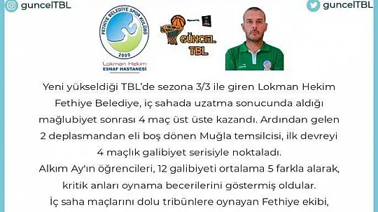 TBL'de ilk yarının takımı: Lokman Hekim Fethiye Belediyespor