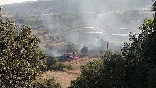 Ev ve ahırlara metreler kala söndürüldü