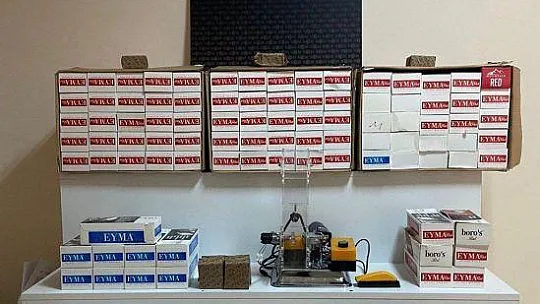 Fethiye'de kaçak içki ve makaron operasyonu