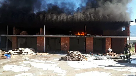 Fidan üretim tesisinde yangın