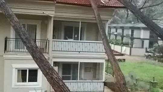 FIRTINA AĞAÇLARI DEVİRDİ, LÜKS ARAÇ VE BİR EV ZARAR GÖRDÜ