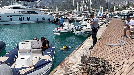 Göcek'te deniz dibi temizliği yapıldı