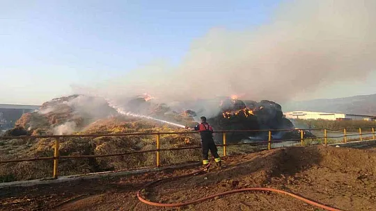 Hayvancılık tesislerinde meydana gelen yangında alevler geceyi aydınlattı