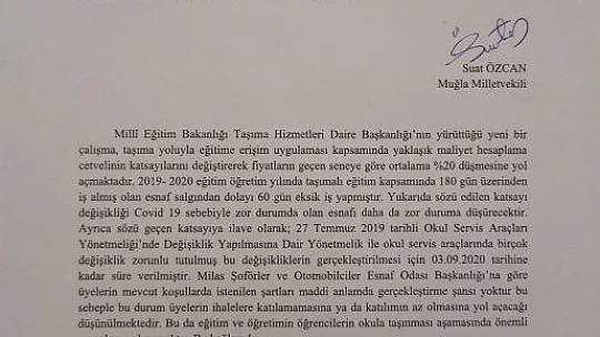 CHP'Lİ ÖZCAN ''EĞİTİM TAŞIMACILIĞINDA SORUNLAR ÇÖZÜLMELİ!''
