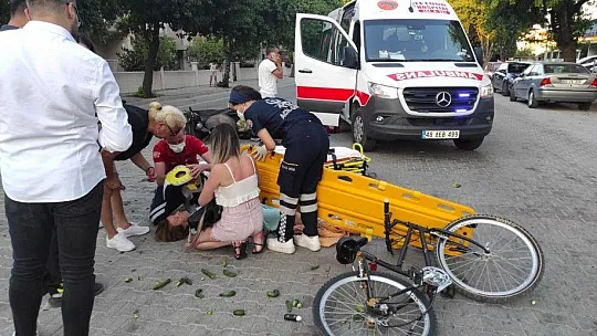Motosiklet ile bisiklet çarpıştı, 2 yaralı