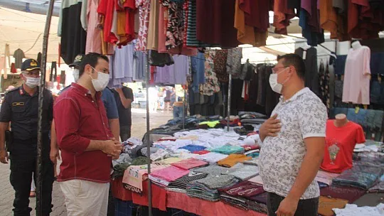 Fethiye'de maske ve sosyal mesafe denetimi