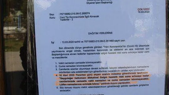 Cuma Namazı Kılınmadı