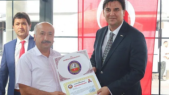 Muhtarlara teşekkür belgesi
