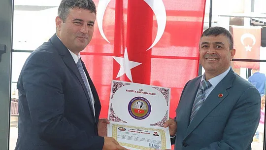 Muhtarlara teşekkür belgesi