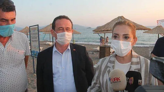 AK PARTİLİ GÖKCAN, KARAOT PLAJI'NDA İNCELEMELERDE BULUNDU