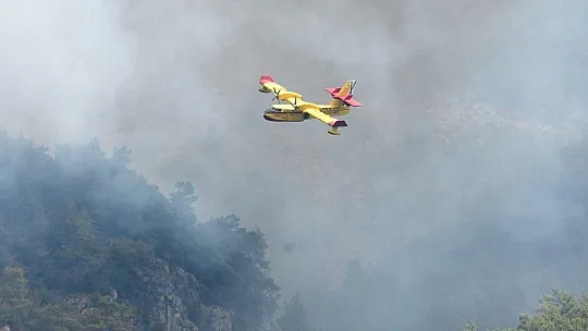 İspanyol yangın söndürme uçakları Köyceğiz'e müdahale ediyor