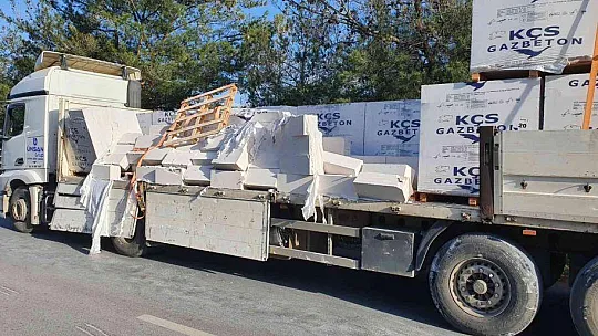 Kapak açıldı, gaz betonlar yola saçıldı