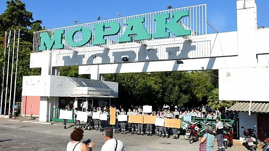 Kapatılan Mopak işçileri eylem yaptı