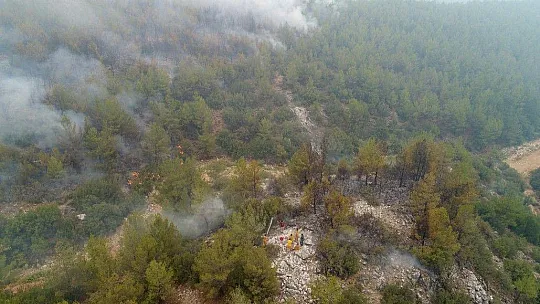 Kavaklıdere yangını havadan görüntülendi