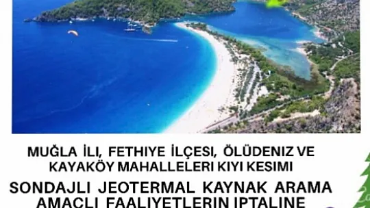 Fethiye'de Jeotermal Sondaj Kuyularına Tepki