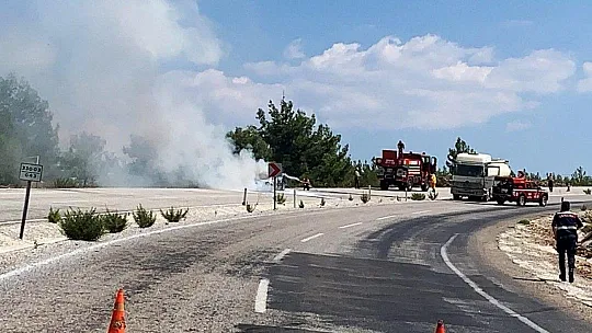 Kiralık araç alev alev yandı
