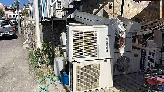 Klima hırsızları güvenlik kamerasına yakalandı