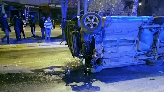 Kontrolden çıkan araç takla attı 1 yaralı