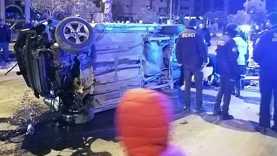 Kontrolden çıkan araç takla attı 1 yaralı