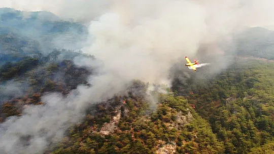 Köyceğiz yangını havadan görüntülendi