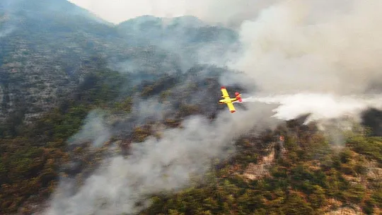 Köyceğiz yangını havadan görüntülendi
