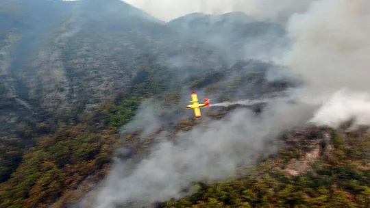 Köyceğiz yangını havadan görüntülendi